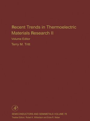 cover image of Recent Trends in Thermoelectric Materials Research, Part Two